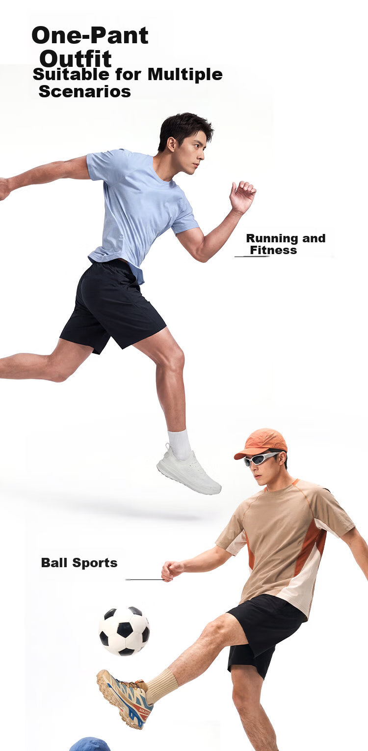JD Jingzao New Spring Summer Quick-Dry Running Sports Shorts for Men Gym Training Breathable Casual Five-Point Pants Black 2XL 15