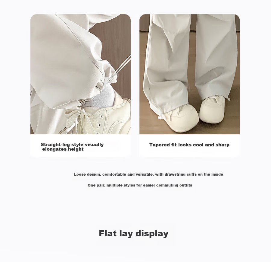Borui American Workwear Pants 2026 New Autumn Women's Casual Loose Wide-Leg Outdoor Hiking Cargo Pants 14