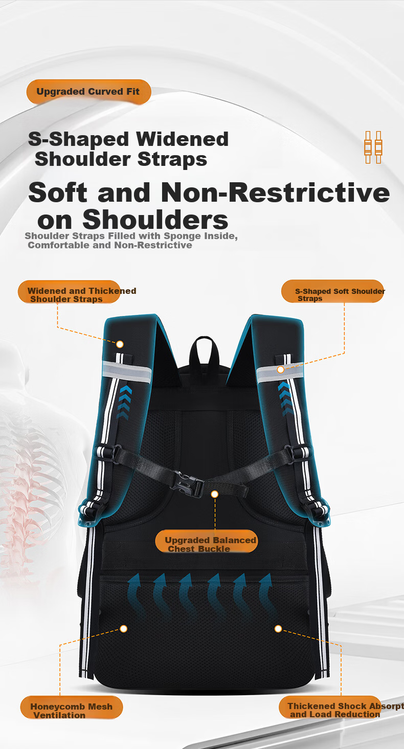 Dishuai Large Capacity Water-Resistant Breathable Lightweight Travel Backpack for Middle School, High School, and College Students 10