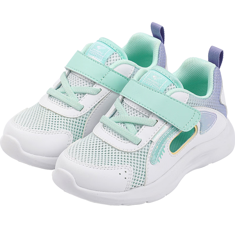DR·KONG Toddler Sneakers Sports Shoes Spring Summer Girls Breathable Children's Sandals 2B14A1014CW White/Green/Purple Size 28