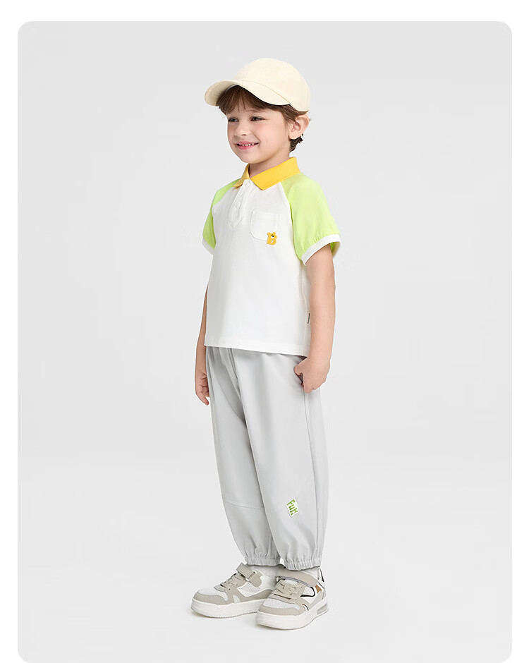 Balabala Boys Short Sleeve Set Kids Baby 2026 New Summer Raglan Sleeve Delicate Bear Two-Piece Skin-Friendly 11