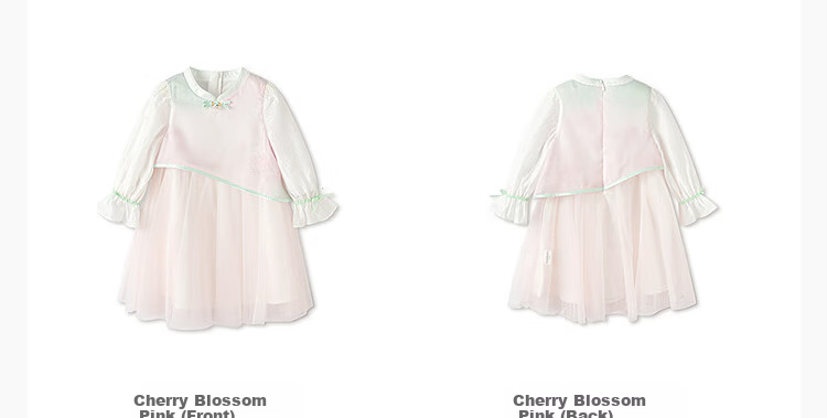 Balabala [balaOne] Girls' Mesh Dress Children's Clothing 2026 New Spring New Chinese Style Qipao 8