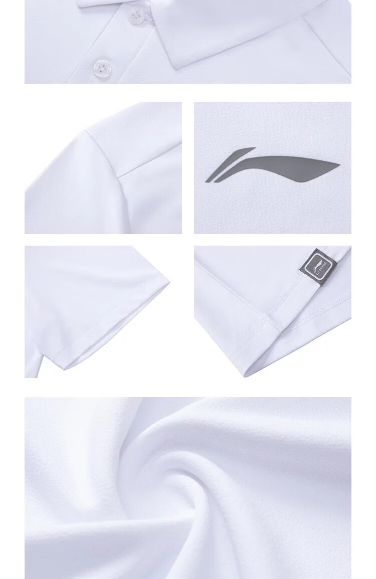 LI-NING Men's Summer Quick-Dry Breathable Sports Polo Shirt Casual Fashion Short Sleeve Top 11