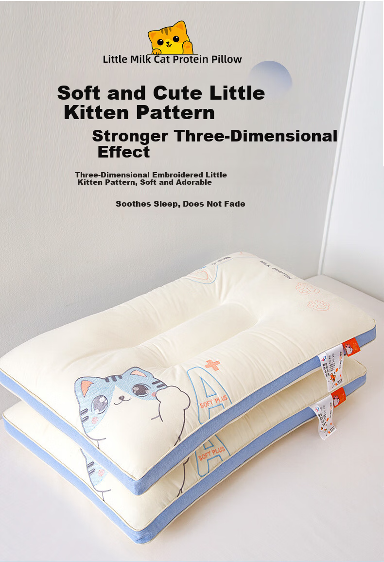 J.Sir Children's Pillow for Ages 6-12, Zoned Neck Support Pillow, Class A Student Pillow, Youth Growth Pillow, Suitable for All Seasons 6