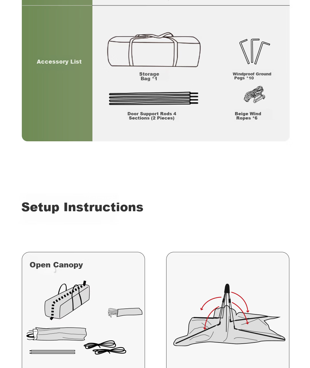 Deli Outdoor Camping Picnic Portable Blackout Tent Sunshade Rainproof Foldable Canopy 18