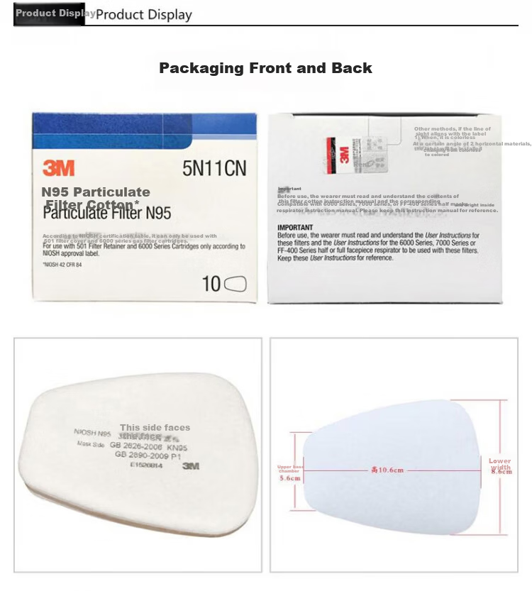 3M 5N11CN N95 Particulate Pre-Filter Cotton 10 Pieces/Box 1 Box (Mixed Old and New Versions) 4