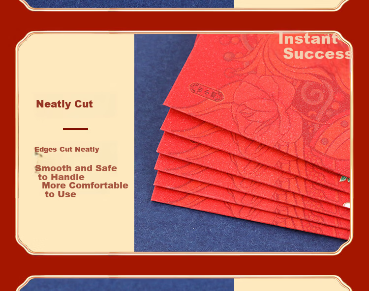 Extreme Space Bonus Red Envelope Gold List Success Birthday Creative Red Packet Work Start Good Luck Red Envelope Newborn Red Packet Bag 6 Pieces 9