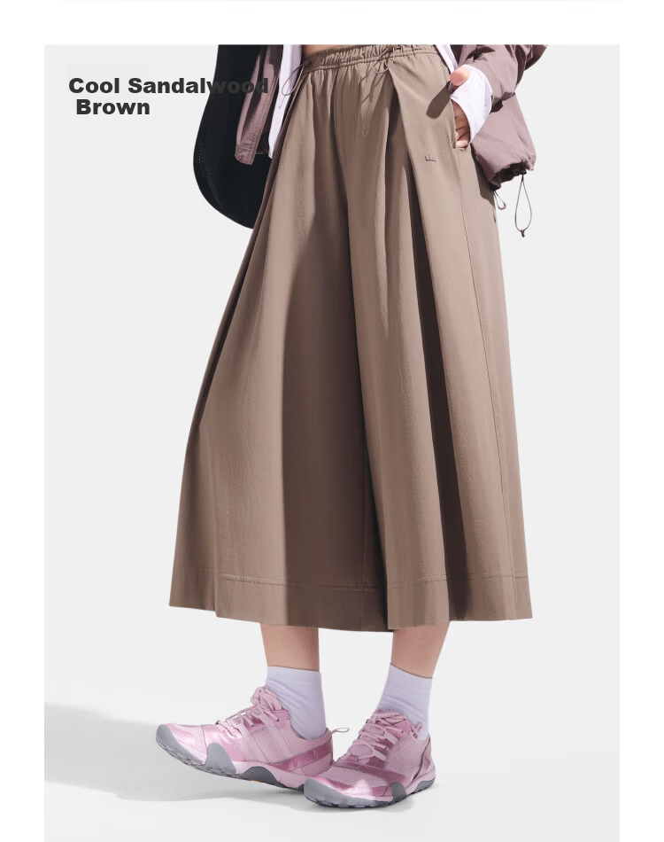 Beneunder Water-Repellent Wide-Leg Casual Pants for Women, Draped Loose Fit Sun-Protective Breathable Sports Trousers WR881 29