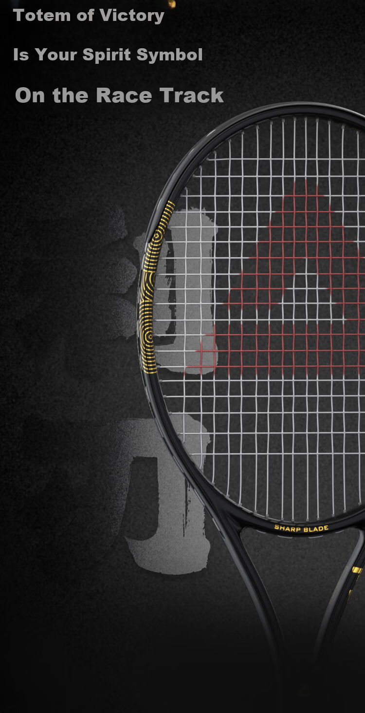 Peak Tennis Racket Full Carbon Beginner Training Rebound Ball Competition Elastic Blade Black Gold 4