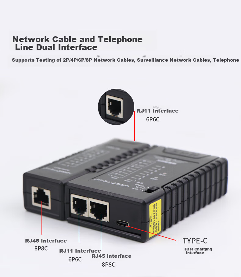 Smart Mouse NF-468CS Network Cable Tester RJ45 RJ11 Line Detector Single-Head Network Telephone Cable Tester 19