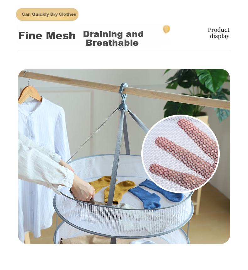 Grace Clothes Drying Net Rack Basket Flat Drying Net Anti-Deformation Sweater Underwear Socks Large Double-Layer 5