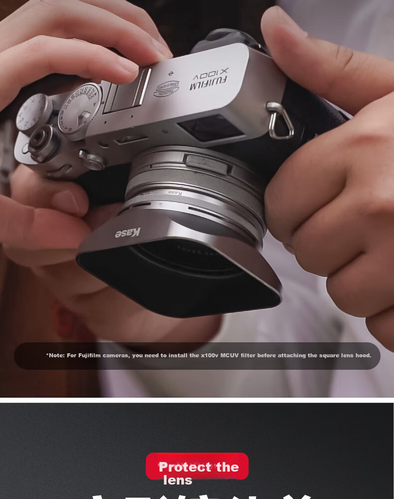 Kase UV Filter for Fujifilm X100V X100F X100Vi Digital Camera Series MC Multi-Coated UV Lens Silver 14