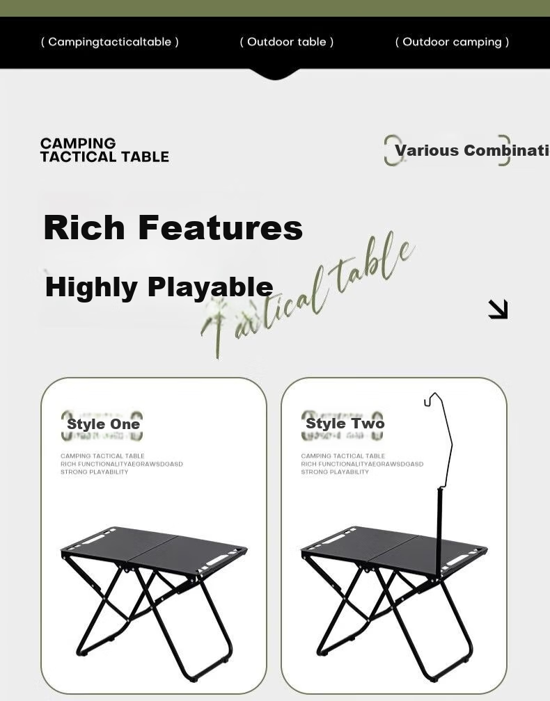 Hakkai Bird Outdoor Folding Table Portable High-End IGT Camping Shadow Tactical Multifunctional Picnic Table Quick-Open Small Tea Table 22