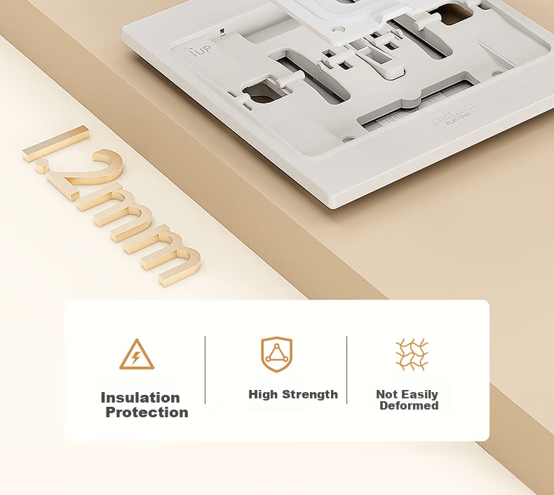 DELIXI Switch Socket CD295 Ultra-thin Matte Frosted Large Panel 86 Type Concealed Silver Osmanthus Yellow Angled Five-hole 10 Pack 19