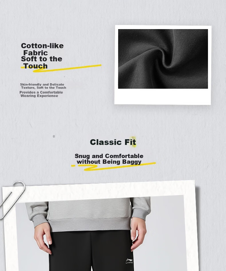 LI-NING Men's Classic Breathable Loose Fit Casual Sports Sweatpants 2