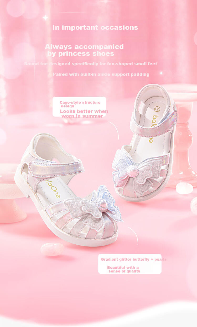 Balabala [balaOne] Kids Sandals Girls 2026 Summer New Delicate Gradient Casual Shoes 3