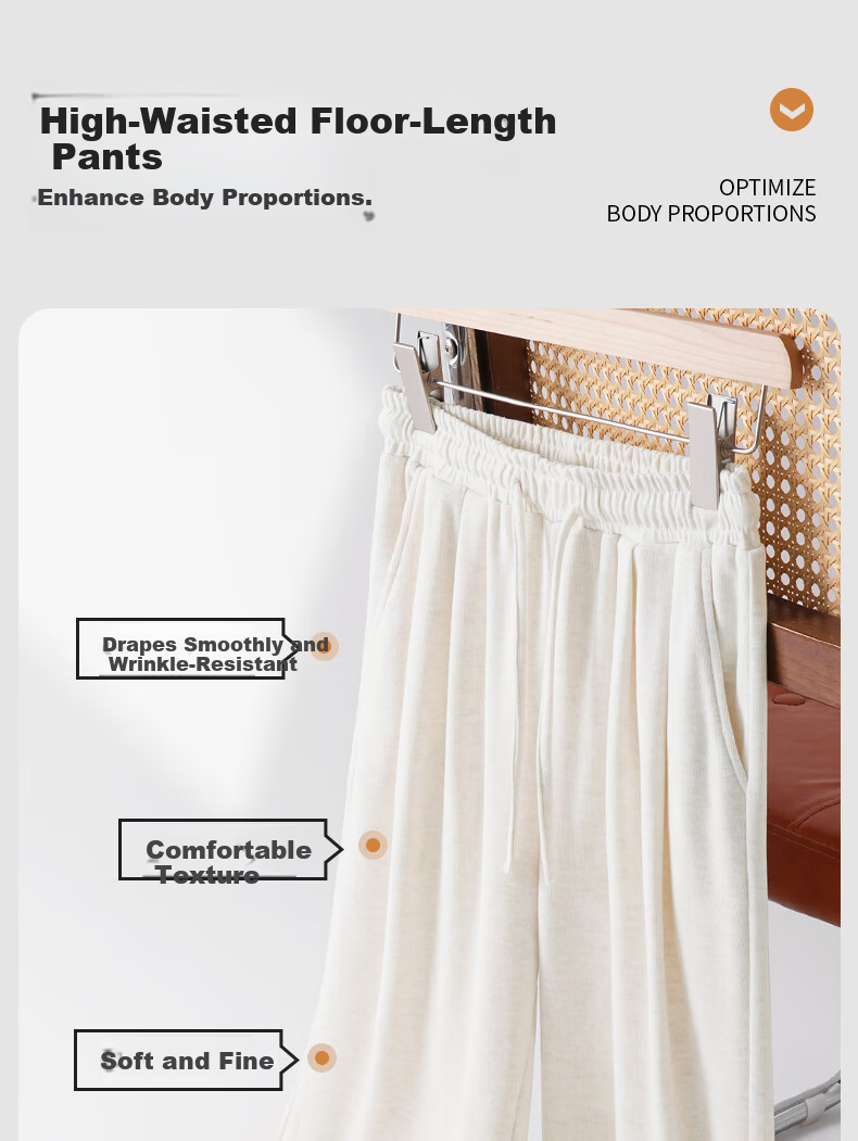 Baleno Women's Draped Soft Rice Pants Spring Autumn 2026 New Loose Soft Casual Wide-Leg Pants for Petite Women 5