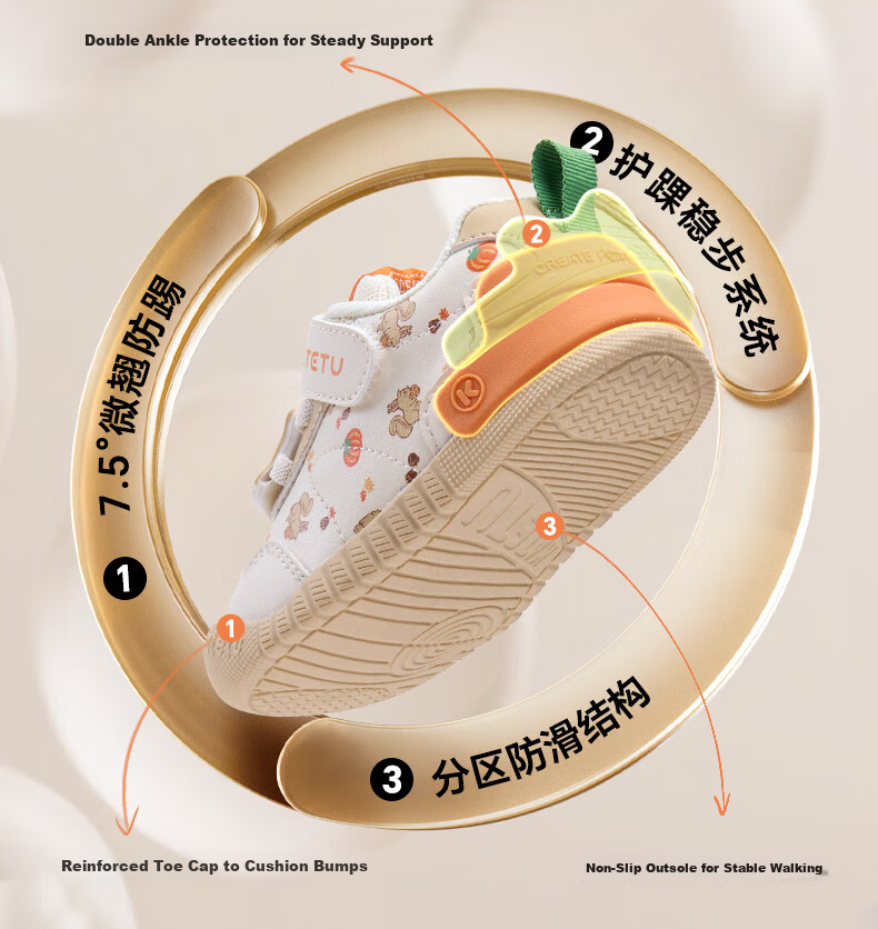 Cater Rabbit Baby Walking Shoes Spring New Kids Shoes Kindergarten Small K Shield Functional Shoes 1-3 Years Infant Steady Shoes X5CE010 6