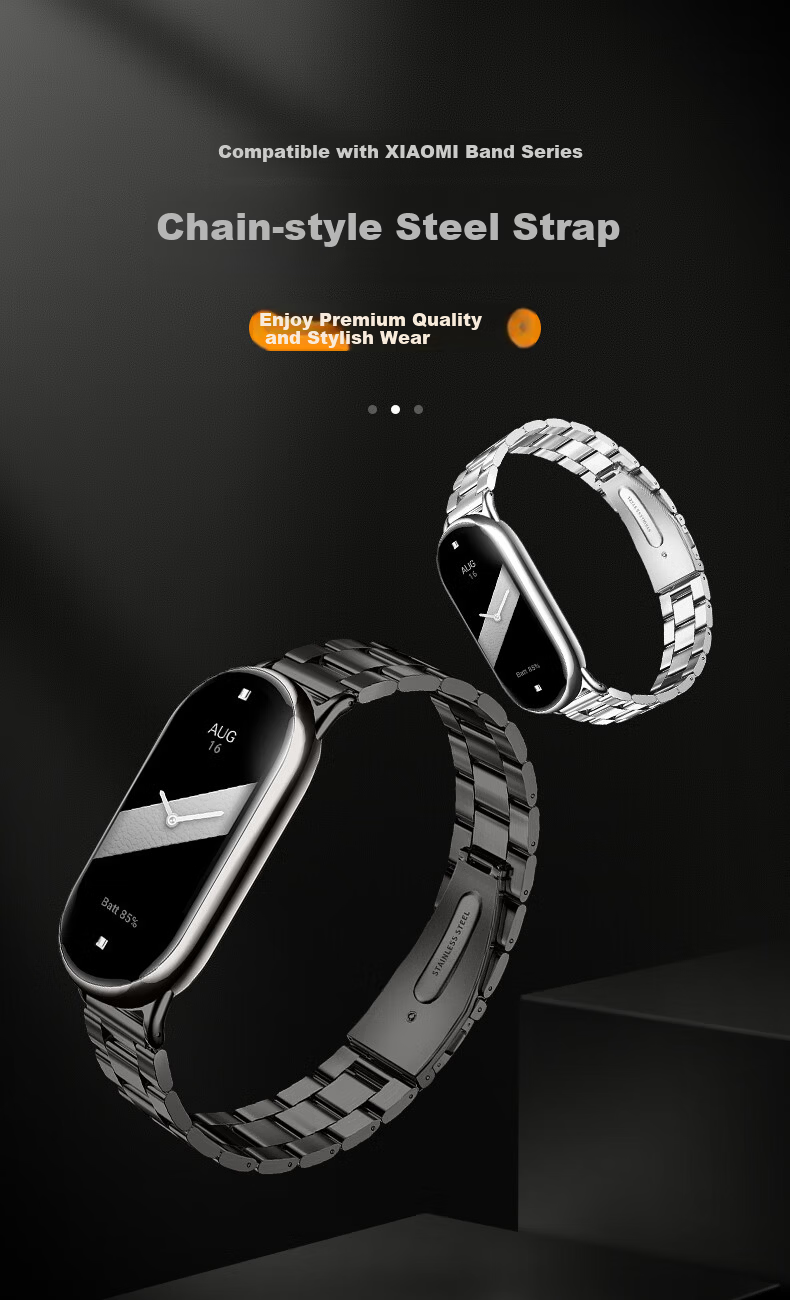 Binghong Compatible with Xiaomi Band 10, 11 Strap for Women And Men, Stylish Design, Metal Strap for Xiaomi Band 9, Ceramic Version Steel Strap for Xiaomi Band 8 1