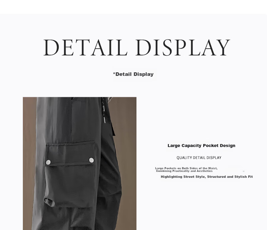 Borui American Workwear Pants 2026 New Autumn Women's Casual Loose Wide-Leg Outdoor Hiking Cargo Pants 12