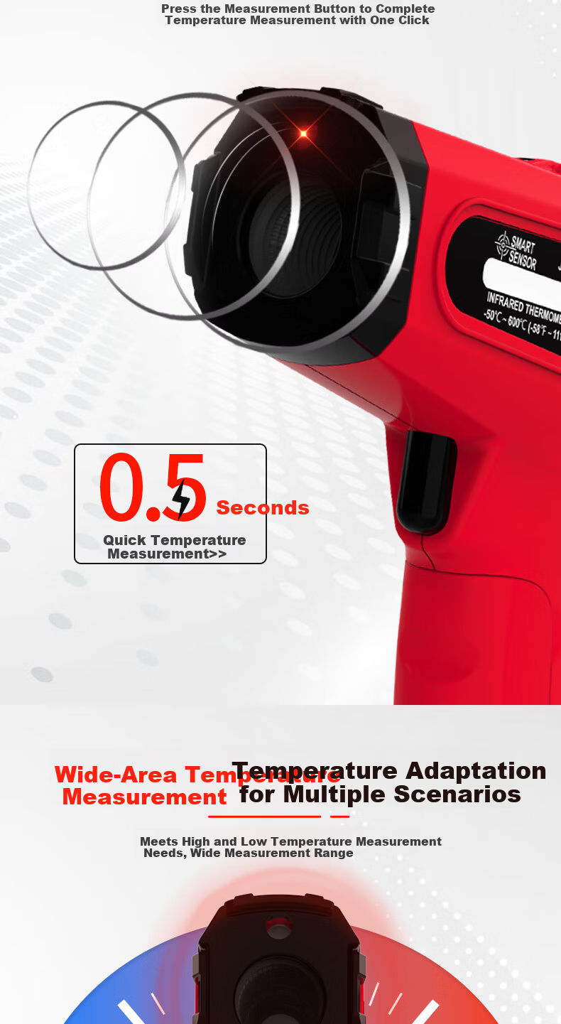 CEM JD400 Lithium Battery Infrared Thermometer Industrial High-Precision Oil and Water Temperature Gun for Kitchen Baking 4