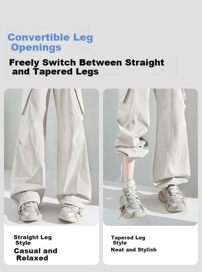 Borui Women's Slant Pocket Cargo Pants 2026 New Spring Summer Thin Sun Protection Quick-Dry Casual Ice Silk Sports Pants 8