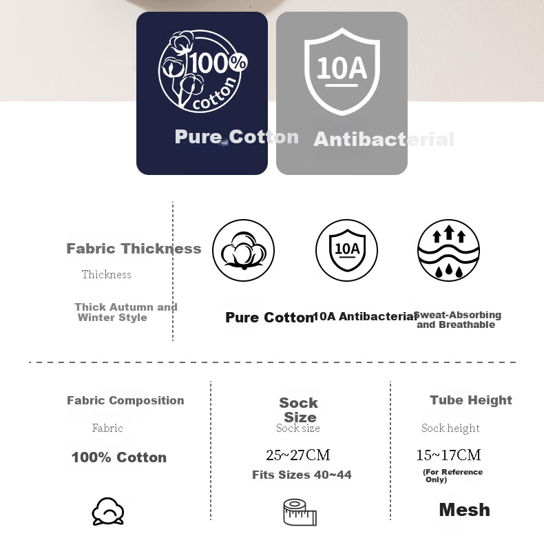 Pierre Cardin Men's 100% Cotton Socks Four Seasons Antibacterial Odor-Resistant Mid-Calf Seamless Autumn Winter Business Cotton Socks Gift Box 2