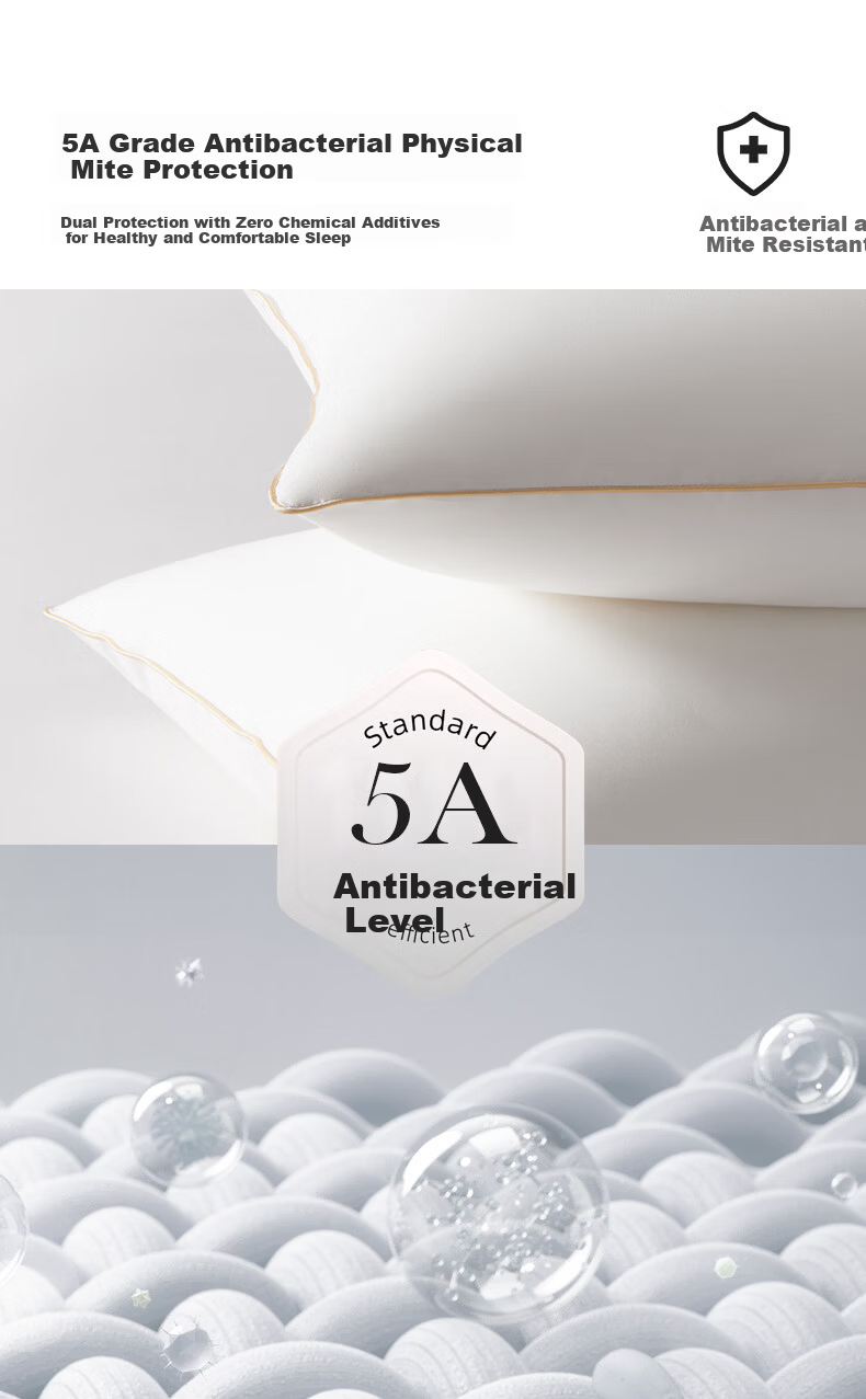 Hilton Hotel Pillow Deep Sleep Cervical Support Pillow Class A 60-Count Cotton Antibacterial Fiber Washable High Pillow 5