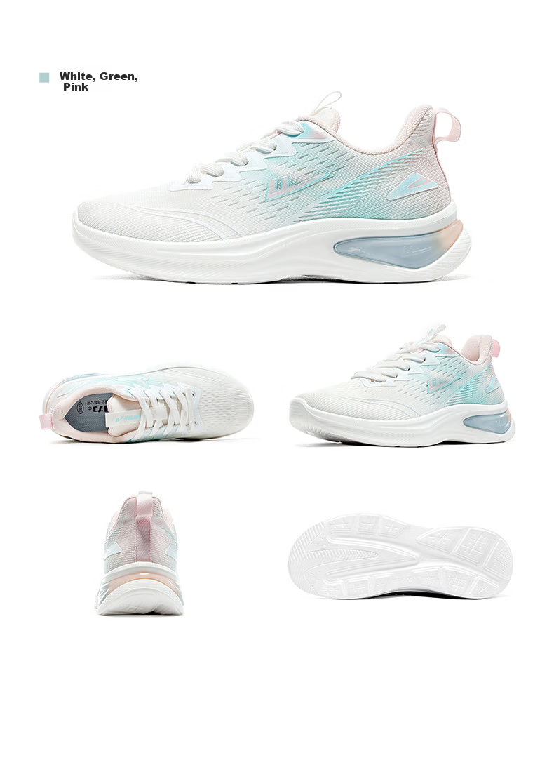Warrior Official Women's Sports Shoes Spring Summer New Thick Sole Casual Shoes 1611 White Blue Pink Size 38 28