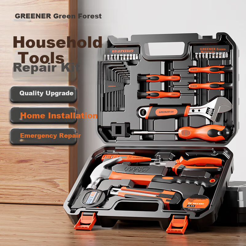 GREENER Household Toolbox Set Hardware Tool Kit Electrical Telecom Tools 42-Piece Set