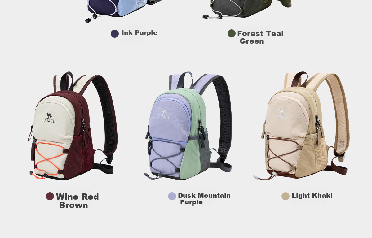 CAMEL Sports Casual Backpack Unisex 2026 Travel Outdoor Hiking Water-Resistant Lightweight Double Shoulder Bag 1036A 8