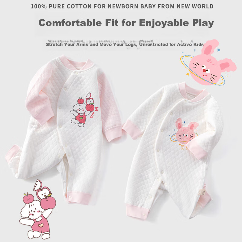 Banjvall Baby Spring Autumn Cotton-Padded Romper Warm Jumpsuit Pajamas Size 66