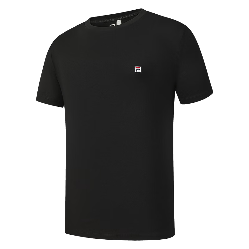 FILA Official Men's Short Sleeve T-Shirt 2026 Summer Tennis Moisture-Wicking Quick-Dry Knit Sun Protection Crew Neck Top