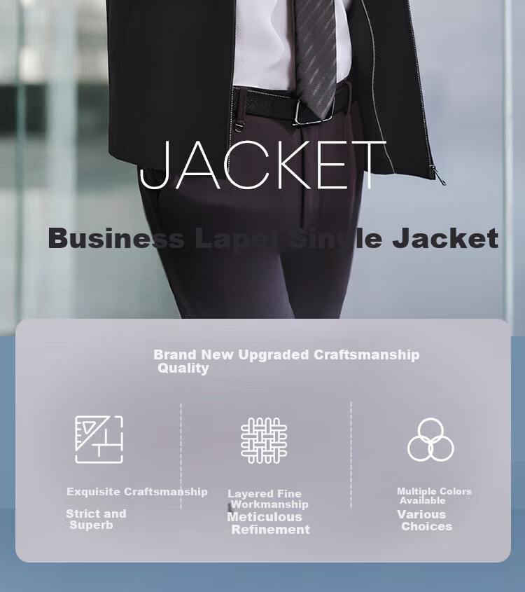 YOUNGOR Business Commuter Spring New Men's Polo Collar Durable Double-Layer Stretch Executive Jacket 424965F 2