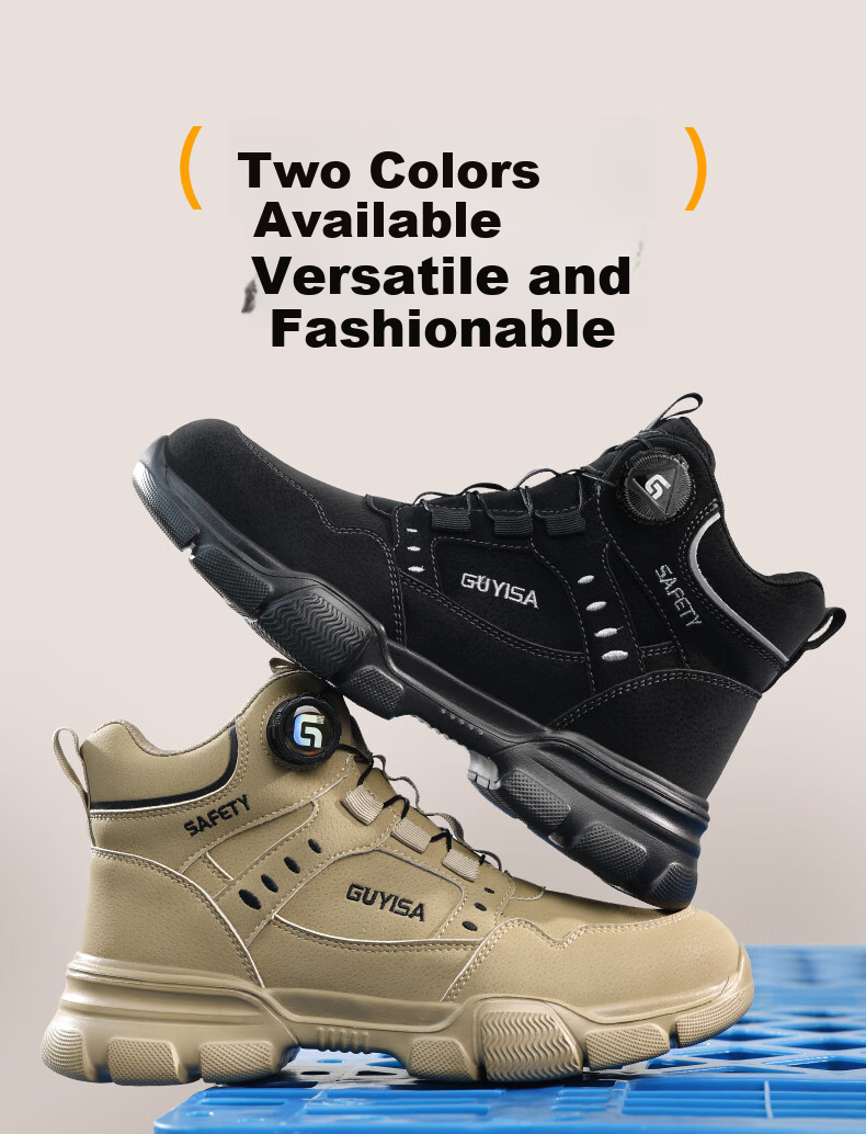 JUNBU Men's Steel Toe Safety Work Shoes Anti-Smash Puncture Lightweight Comfortable Functional Shoes F155BKT Size 44 5