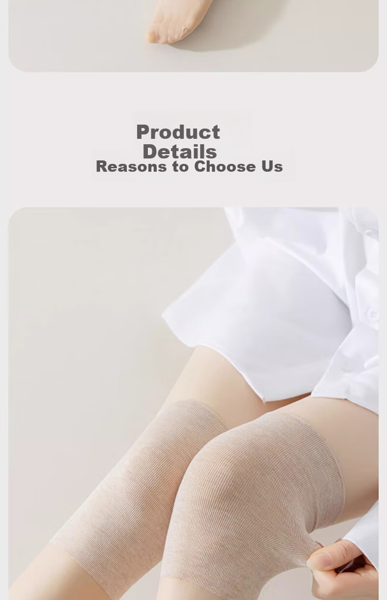 Cotton Full Knee-High Knee Brace Stockings for Women Over-the-Knee Air Conditioning Socks Anti-Slip Anti-Snag Calf Half-Length Mid-Calf Long Socks Summer 14