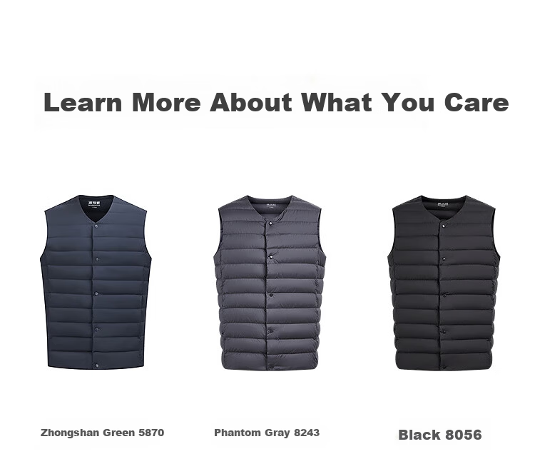 BOSIDENG Men's Spring and Autumn 90% Down Lightweight Round Neck Slim Short Vest Casual Jacket Gift 11