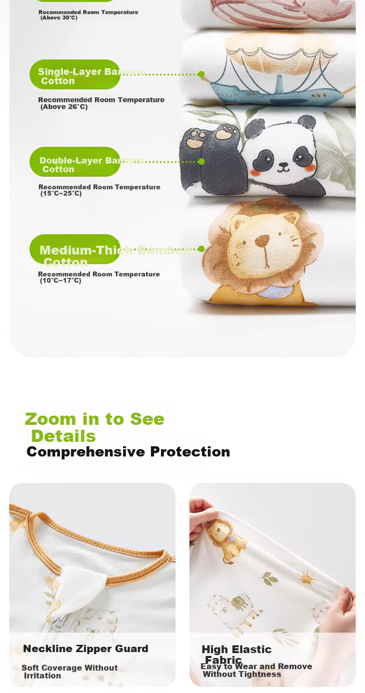 Kidsneed Baby Anti-Startle Sleep Sack Newborn Swaddle Sleep Bag Infant Spring Summer Cotton 0-6 Months Tummy Protection Kick-Proof Blanket 8