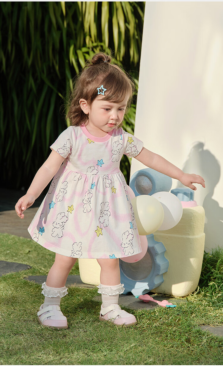 Balabala Kids Dress Baby Dress 2026 Summer New Girls Princess Dress Cotton Breathable Cute 7
