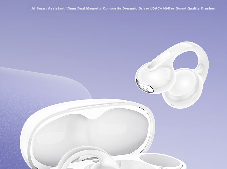 IKF Moonlight [LDAC Sound Quality] Bluetooth Clip-On AI Translation Earphones Wireless Open Bone Conduction Head Tracking Sports 2026 New Model Athens Black 6