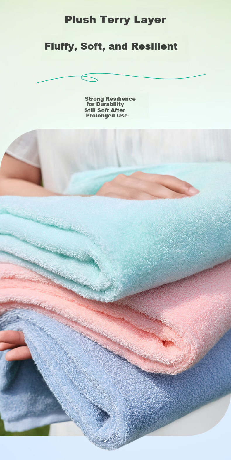 PurCotton Bath Towel 100% Cotton Antibacterial Extra Large Thick Absorbent No Shedding Bath Sheet Sakura Pink 70x140cm 6