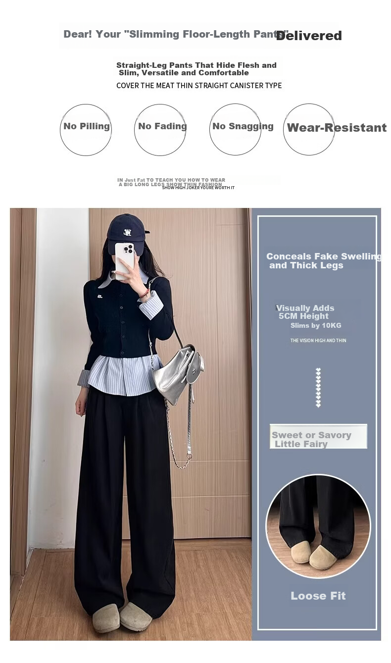 Langsha Tencel Women's Jeans Summer Thin 2026 New High-Waist Wide-Leg Ice Silk Cool Straight Pants for Petite 8