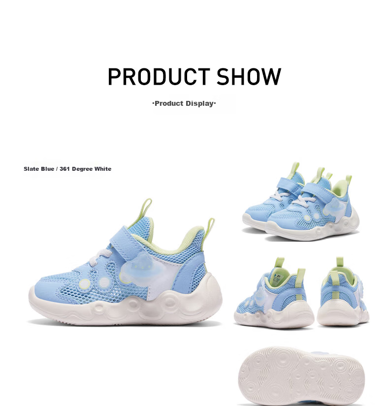 361° Kids Walking Shoes Summer 2026 Soft Sole Breathable Toddler Shoes for Boys and Girls Blue Pink Size 25 13