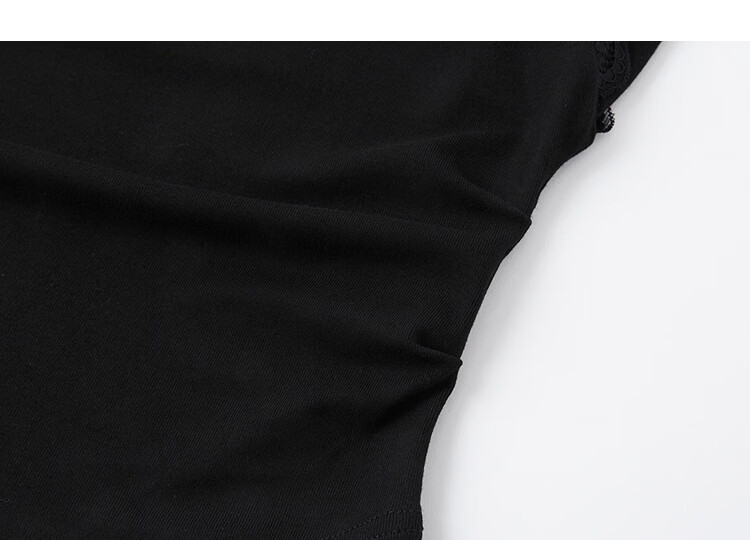 Demana [with Lyocell] Summer Elegant Lace V-Neck Sleeveless Side Ruched Slimming T-Shirt for Women 14