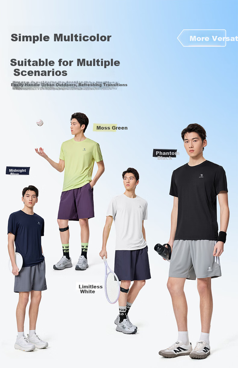 CAMEL Quick-Dry Running Sports T-Shirt Men Breathable Crew Neck Short Sleeve Top C16BAVL6077 Night Blue XL 11