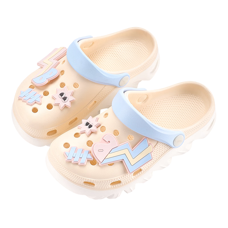 BALABALA Kids Summer EVA Clogs Boys Girls Closed-Toe Outdoor Sports Soft Sole Beach Shoes for Children