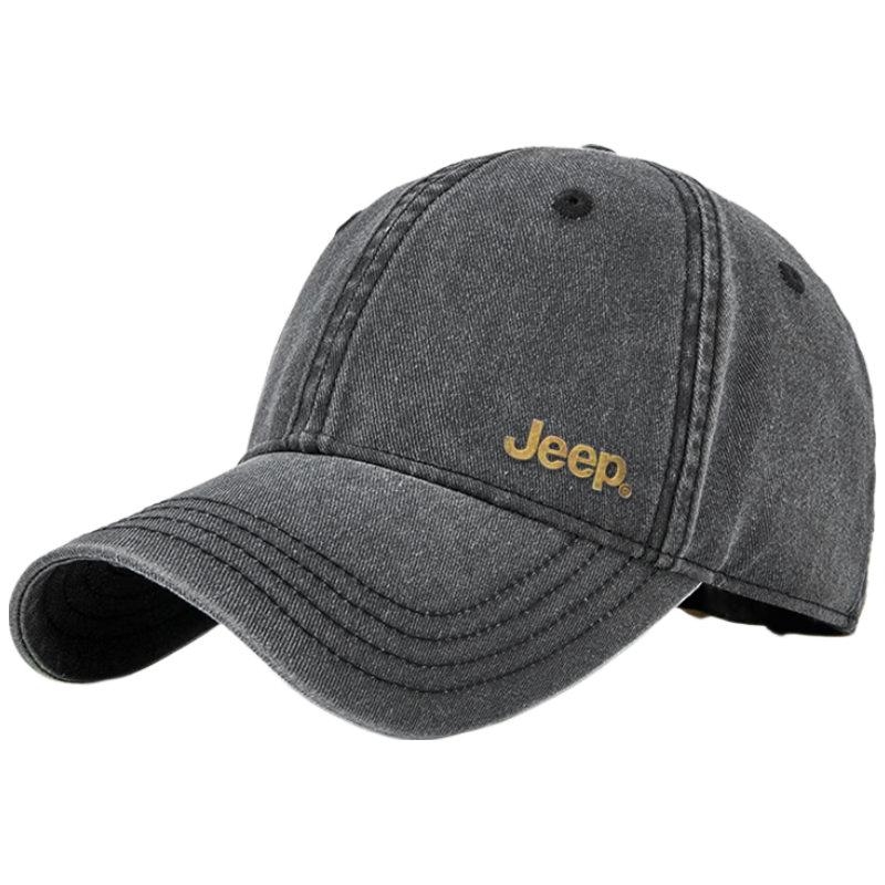 JEEP Men's Baseball Cap Four Seasons Outdoor Trendy Retro Duckbill Hat Unisex Sun Hat Dark Blue