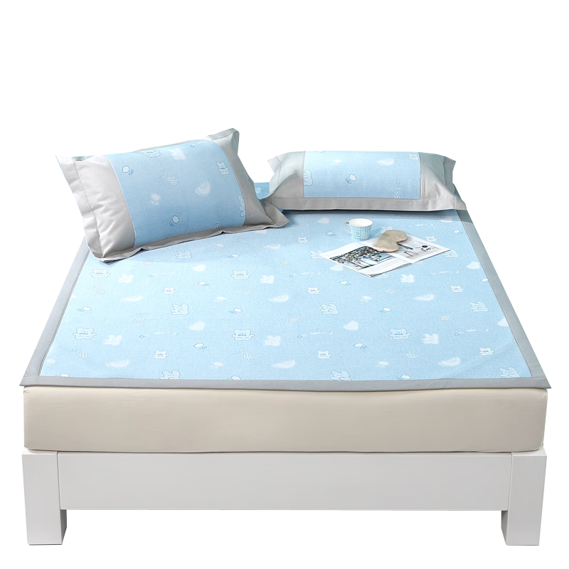 Fuanna Xin'erle Ice Silk Cooling Mat Summer Cooling Printed Soft Mat Three-Piece Set 1.5*2m Washable