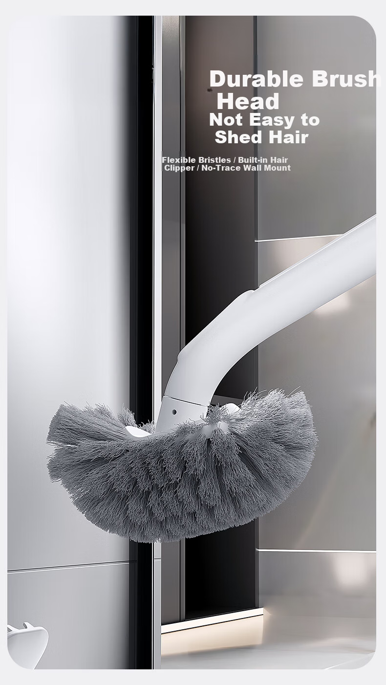 COODORA Disposable Toilet Brush Wall-Mounted No Drilling 36 Replacement Heads Cleaning Tool 7