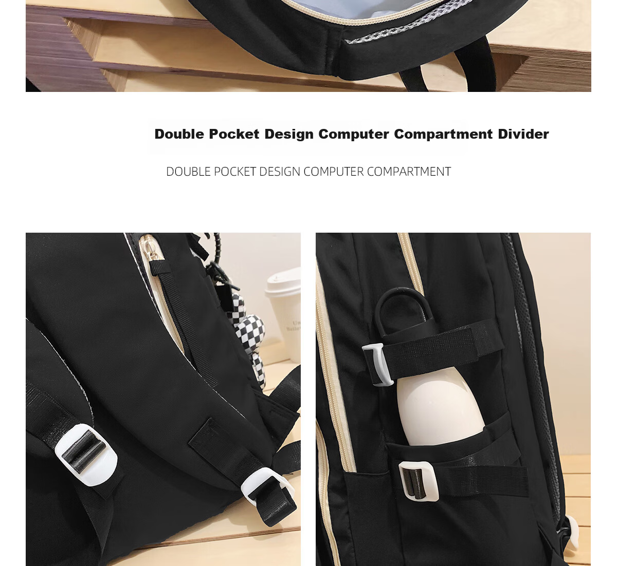 JINSHIWQ Korean Style Trendy Large Capacity Backpack for High School and College Students, New Double Shoulder Bag for Men and Women, High-Value Travel Backpack 19